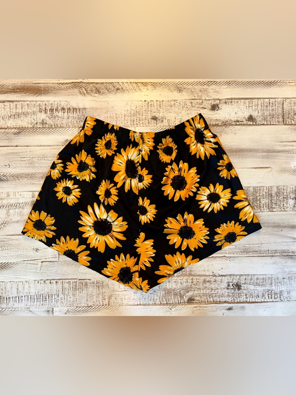 🌞 Black Sunflower Shorts
